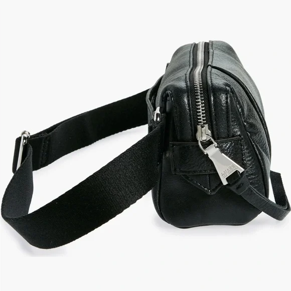 Aimee Kestenberg “Corfu” Leather Belt Bag, Black Vintage w/ Shiny Silver Accents - Picture 7 of 17